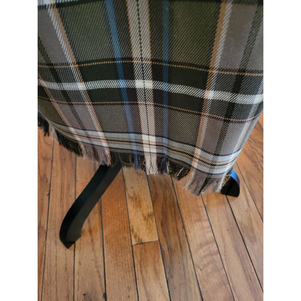 Vintage 90's Green Plaid Maxi Skirt Fringe sz 8P Preppy Academia Equestrian - Picture 3 of 6